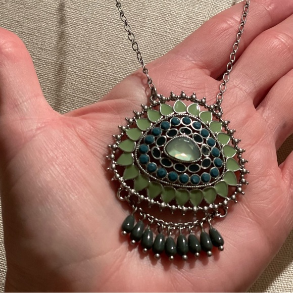 Lia Sophia "EUCALYPTUS" Fringed Necklace  NEW W TAGS - Picture 1 of 15